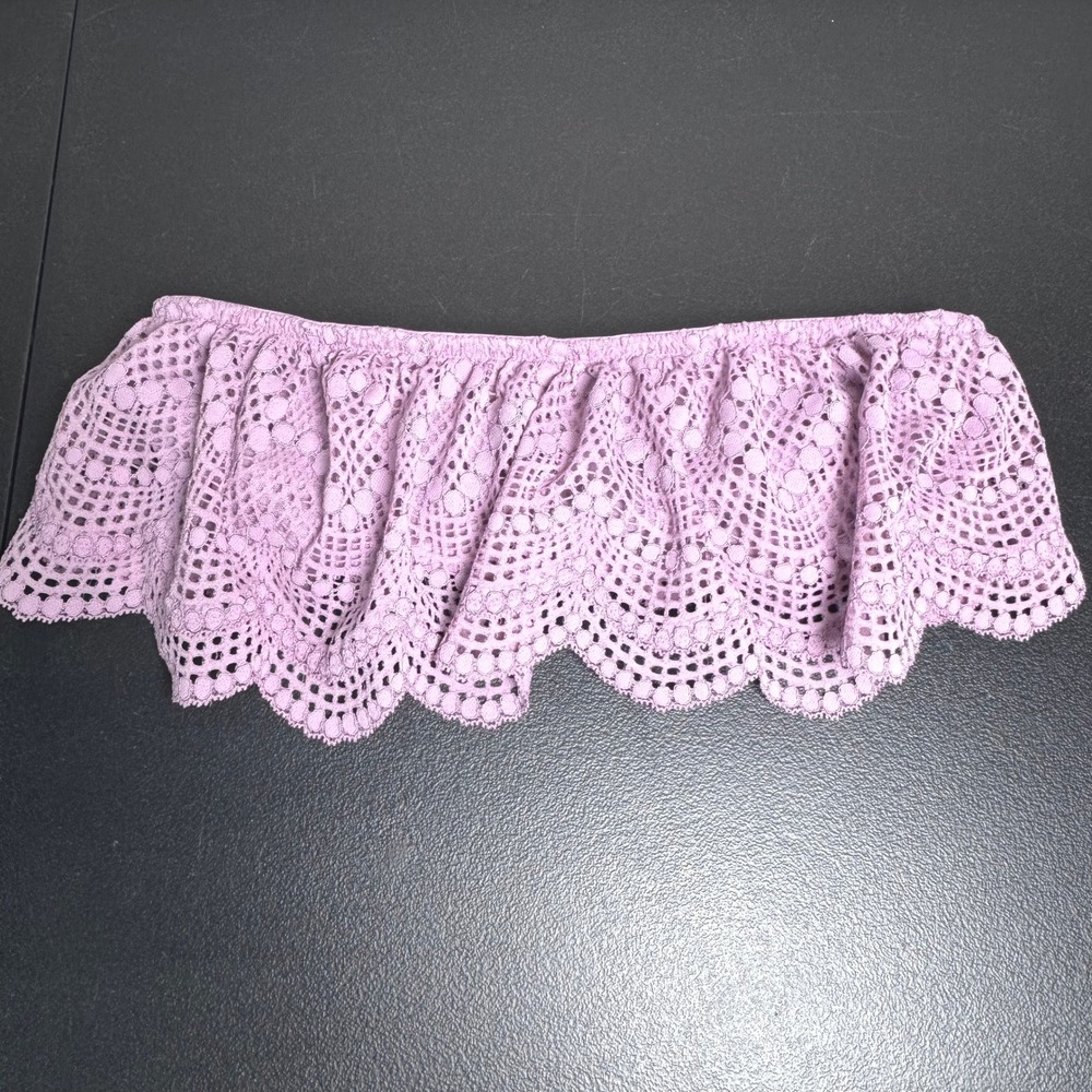 Victoria's Secret Lavender Flounce Lace Ruffle Bandeau Bralette‎ L 11093734